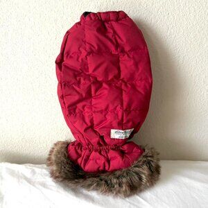 Eddie Bauer goose down fill ice scraper mitt with fur trim